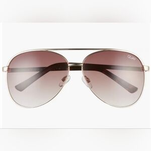 Quay Vivianne Australia Gold and Brown Aviator Sunglasses